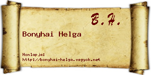 Bonyhai Helga névjegykártya